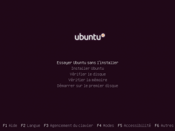 Menu avec toutes les options