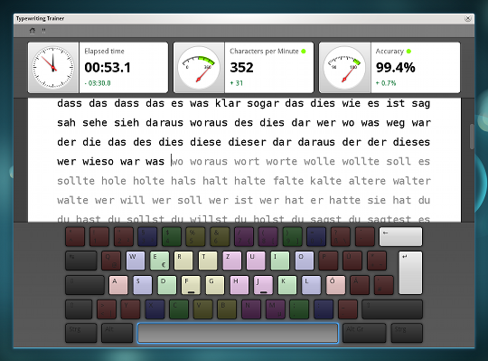 Interface de Ktouch